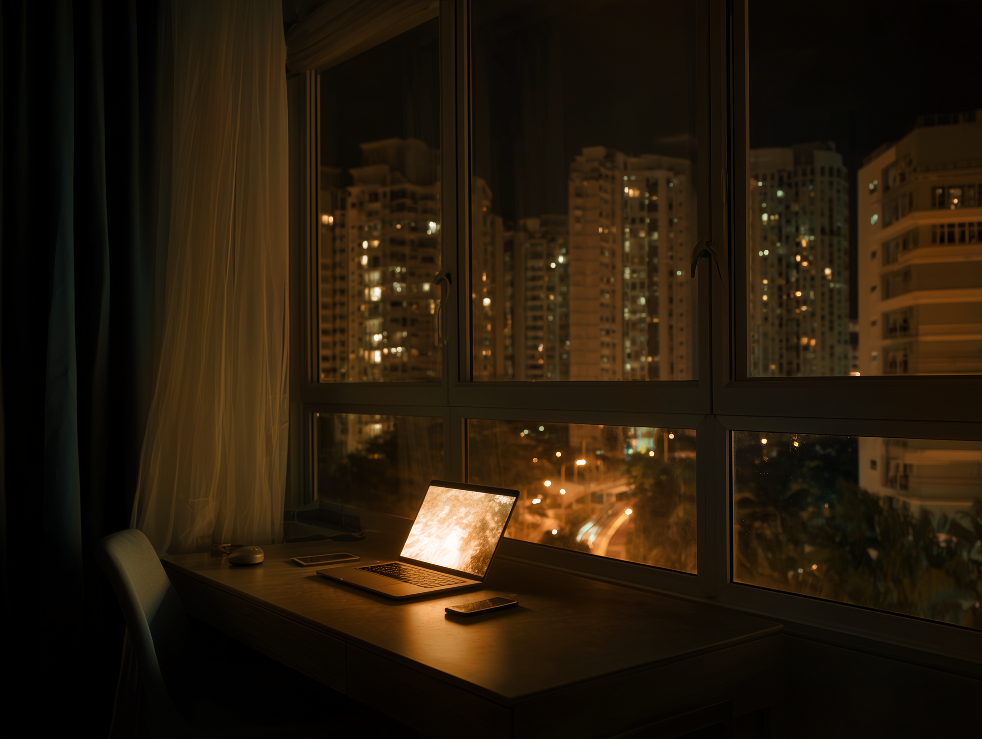 night screen with orange nightshift lenses softening blue light