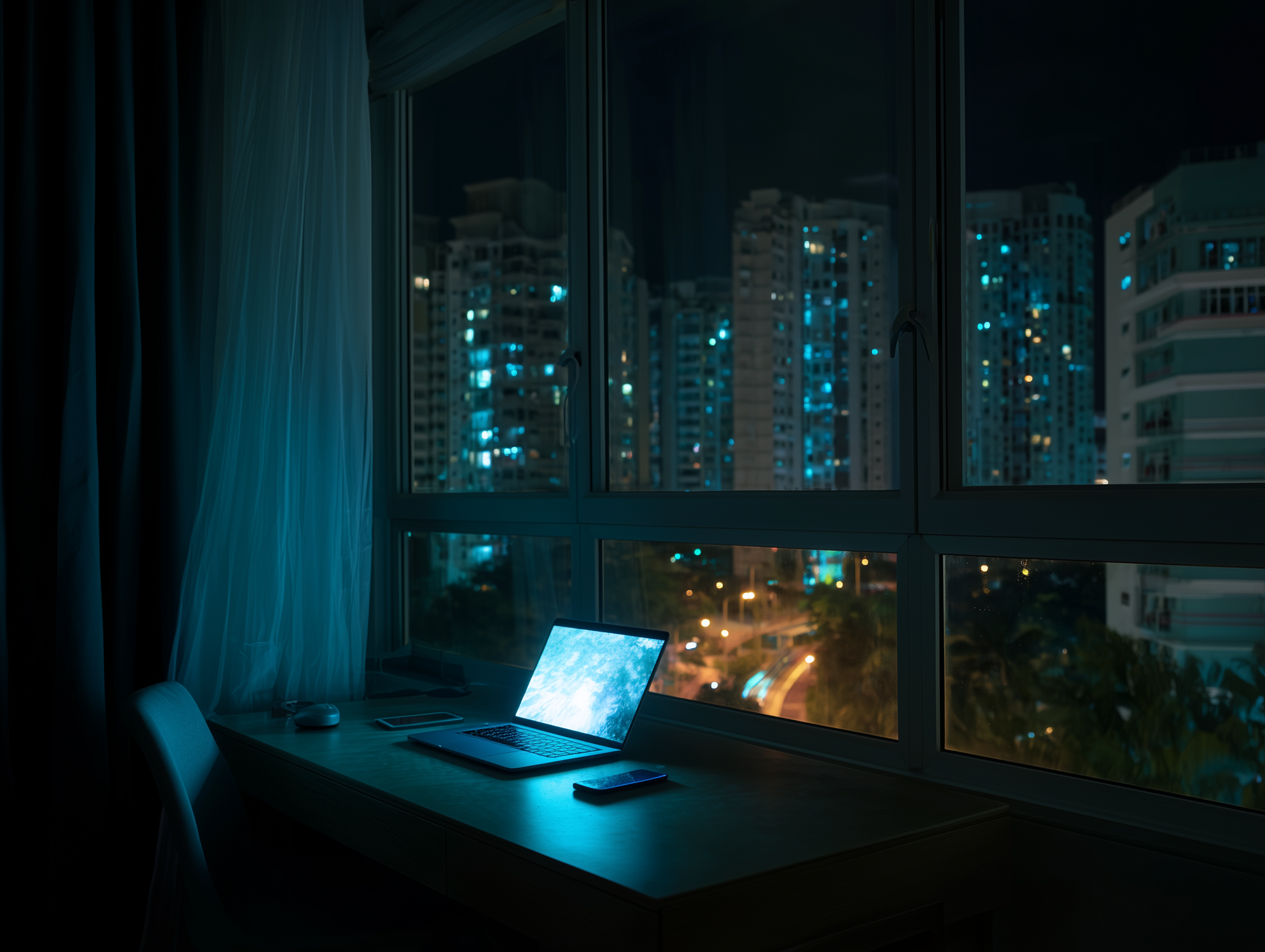 night screen without nightshift showing strong blue light